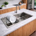 Ver imagem 2 de Calha Úmida Canal Organizador Escorredor Gourmet 50cm com Tampa Aço Inox 304 Escovada Prata Brinovar