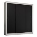 Ver imagem 3 de Guarda-roupa Casal 3 Portas de Correr Branco/preto Sublime Plus Madesa