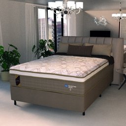 Cama Box Casal King Colchão Molas Ensacadas Guarda Costas Alameda Suede Marrom/branco - 2