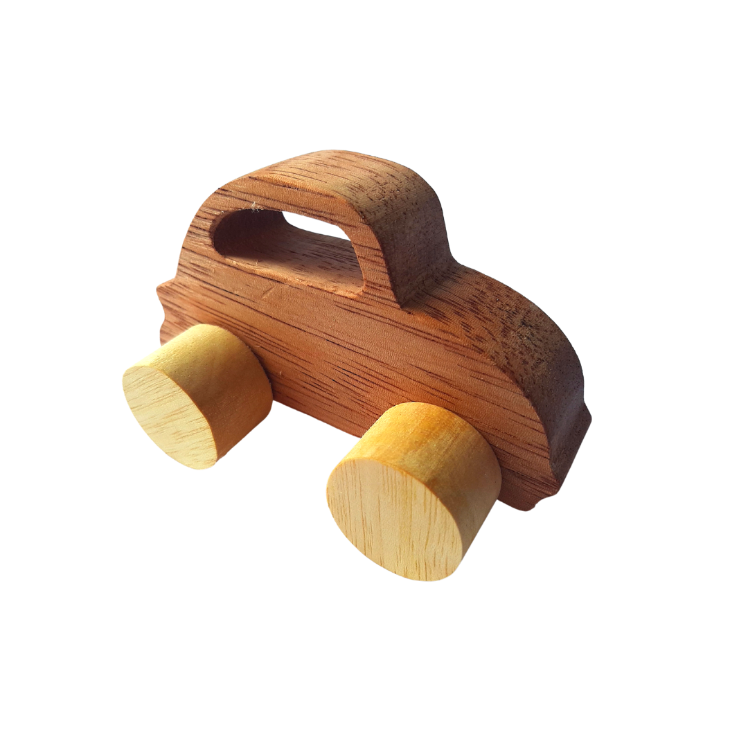 Carrinho de madeira - FUSCA - Marrom - A Casa da Criança - 2