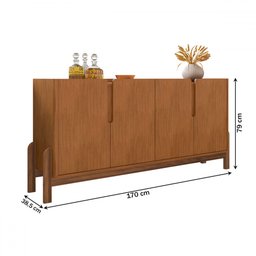 Buffet Lizz 4 Portas 2 Prateleiras Cedro - Casa D - 4