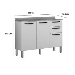 Armário de Cozinha Aéreo Reflecta com Balcão Valencia:CARVALHO/OFF - 4