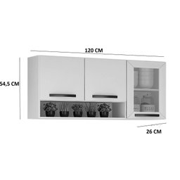 Armário de Cozinha Aéreo Reflecta com Balcão Valencia:CARVALHO/OFF - 5