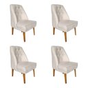 Ver imagem 1 de Kit 4 Cadeira Paris Suede Bege - Dominic Decor
