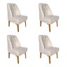 Kit 4 Cadeira Paris Suede Bege - Dominic Decor - 1