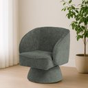 Ver imagem 2 de Poltrona Decorativa Agnes Base Giratória Linhão Aveludado Verde - Nexta Casa