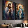 Quadro Decorativo Vinil com Vidro Jesus e Maria 100x70 - 2