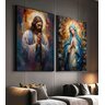 Quadro Decorativo Vinil com Vidro Jesus e Maria 110x80 - 2
