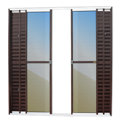 Porta Balcão Alumínio 6F.210 x 200 V.Refl.Mix Corten Brimak