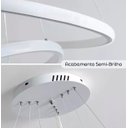 Ver mais imagens de Lustre Led Moderno Pendente Anéis Led 89w 3 Arcos Branco - Brinovar