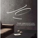 Ver imagem 6 de Lustre Led Moderno Pendente Anéis Led 89w 3 Arcos Branco - Brinovar