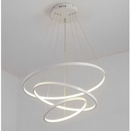 Lustre Led Moderno Pendente Anéis Led 89w 3 Arcos Branco - Brinovar - 4