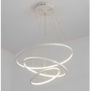 Ver imagem 4 de Lustre Led Moderno Pendente Anéis Led 89w 3 Arcos Branco - Brinovar