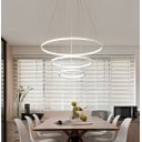 Ver imagem 5 de Lustre Led Moderno Pendente Anéis Led 89w 3 Arcos Branco - Brinovar