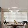 Lustre Led Moderno Pendente Anéis Led 89w 3 Arcos Branco - Brinovar - 5