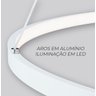 Lustre Led Moderno Pendente Anéis Led 89w 3 Arcos Branco - Brinovar - 7