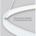 Ver imagem 7 de Lustre Led Moderno Pendente Anéis Led 89w 3 Arcos Branco - Brinovar
