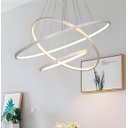 Ver imagem 2 de Lustre Led Moderno Pendente Anéis Led 89w 3 Arcos Branco - Brinovar