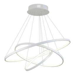 Lustre Led Moderno Pendente Anéis Led 89w 3 Arcos Branco - Brinovar - 1