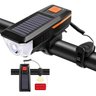 Lanterna Bike Recarregável Usb C/ Buzina Solar Display De Energia T6:Laranja - 1