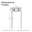 Ver imagem 2 de Porta-Geladeira 103 cm 1 Porta Basculante Branco/Crema Agata Madesa