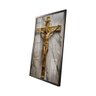 Quadro Decorativo Vinil com Vidro Cruz Jesus Gold 90x60 - 1