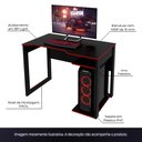 Ver imagem 3 de Mesa para Escritório Home Office Gamer ME4161 MDP Preto/Vermelho - Gran Belo