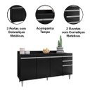 Ver imagem 5 de Kit Balcão 4 Portas e Armário Aéreo 160 Cm Laila Preto