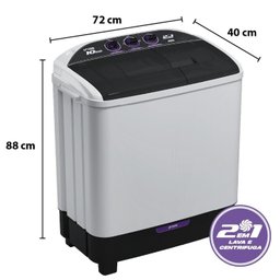 Lavadora de roupas 2 em 1 Twin Tub - 10 Kg - Lava 6 Kg e Centrifuga 4 Kg - Praxis - 220v - 4