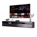 Ver imagem 1 de Rack Suspenso Pequeno de Parede para Sala de Tv ou Quarto Life 1.12 - Preto - Moveisaqui