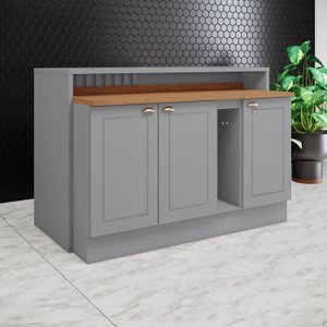 Kit Ilha Gourmet 3 Portas com Tampo Americana Hp