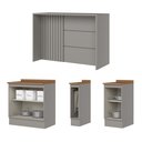 Ver imagem 5 de Bancada Ilha Gourmet 146cm 100% MDF com Tampo e Balcão Porta Toalha Cinza/Nature Americana