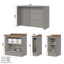 Ver imagem 4 de Bancada Ilha Gourmet 146cm 100% MDF com Tampo e Balcão Porta Toalha Cinza/Nature Americana
