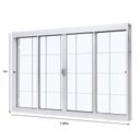 Ver imagem 6 de Kit com 2 Janelas de Aço de Correr Central 100x120cm 4 Folhas com Grade Quadriculada e Vidro Liso