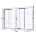 Ver imagem 6 de Kit com 2 Janelas de Aço de Correr Central 100x120cm 4 Folhas com Grade Quadriculada e Vidro Liso Branco Ramassol