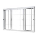 Ver imagem 3 de Kit com 2 Janelas de Aço de Correr Central 100x120cm 4 Folhas com Grade Quadriculada e Vidro Liso Branco Ramassol
