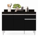 Ver imagem 3 de Balcão de Cozinha Lavanderia com Tampo 01 Gaveta Vick Preto 120 cm - D’Rossi