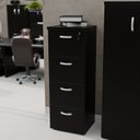 Ver imagem 2 de Gaveteiro Arquivo Escritório 4 Gavetas Pasta Suspensa Netmobil - Preto