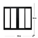 Ver imagem 4 de Janela Vitrô de Alumínio 4 Folhas Preto 100 X 150cm Linha 25