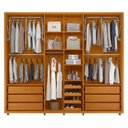 Ver imagem 1 de Roupeiro Volpi 100% Mdf Ripado 6 Portas e 6 Gavetas - Cinamomo - Madetec