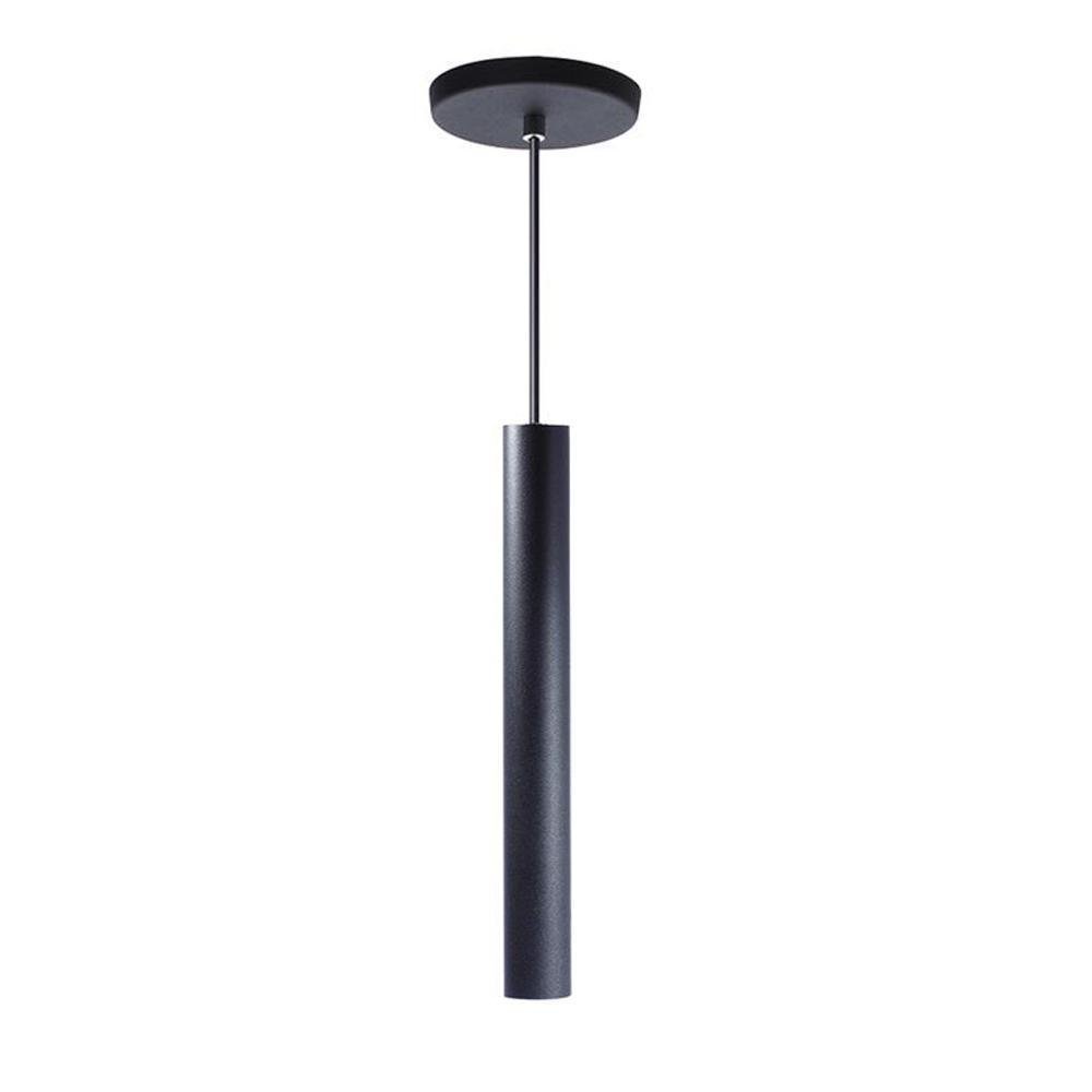 Kit 2 Pendente Tubo Preto 30 Cm+Lâmpada Led Branco Neutro - 2