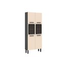 Ver imagem 1 de Cristaleira de Cozinha Paneleiro Estilo 7039 C- 6 Portas (2 C- Vidro) 80cm Cinza-grafite - Bertolini