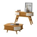 Ver imagem 2 de Conjunto Aparador e Mesa de Centro Marion/lauro Mdp 2 Portas Cinamomo/offwhite G97 - Gran Belo