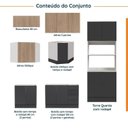 Ver imagem 3 de Cozinha Modulada 7 Peças sem Tampo com Rodapé Ipanema CabeCasa MadeiraOriginals Cinza/Grafite Trama/Acácia