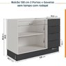 Cozinha Modulada 7 Peças sem Tampo com Rodapé Ipanema CabeCasa MadeiraOriginals - 14