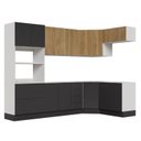 Ver imagem 5 de Cozinha Modulada 7 Peças sem Tampo com Rodapé Ipanema CabeCasa MadeiraOriginals Cinza/Grafite Trama/Acácia