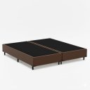 Ver imagem 1 de Base Cama Box Casal Bipartida Premium:Corino Marrom/Casal