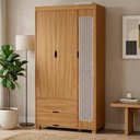 Ver imagem 3 de Guarda Roupa Solteiro 3 Portas 2 Gavetas Mdf 89 Cm Clara Nature Decmade