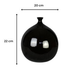 Vaso de Cerâmica Dupla Bojuda Redonda Rafina Preto/Off-White - 2
