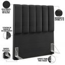 Ver imagem 3 de Cabeceira Cama Box Painel Solteiro 100 cm Dália W01 Facto Preto Metalizado - Lyam Decor